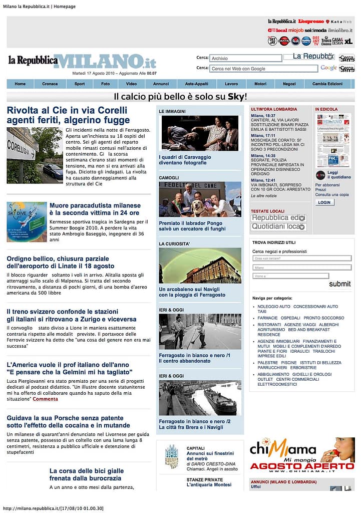Article zanoni caravaggio Milan la Repubblica Press